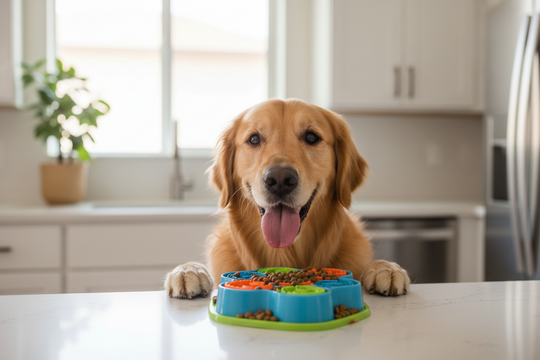 Slow Feeder Dog Bowl – Anti-Bloat Puzzle Bowl for Fast Eaters