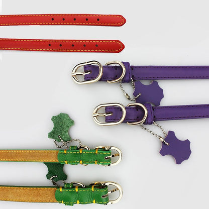 Classic Leather Dog Collar with Hangtag